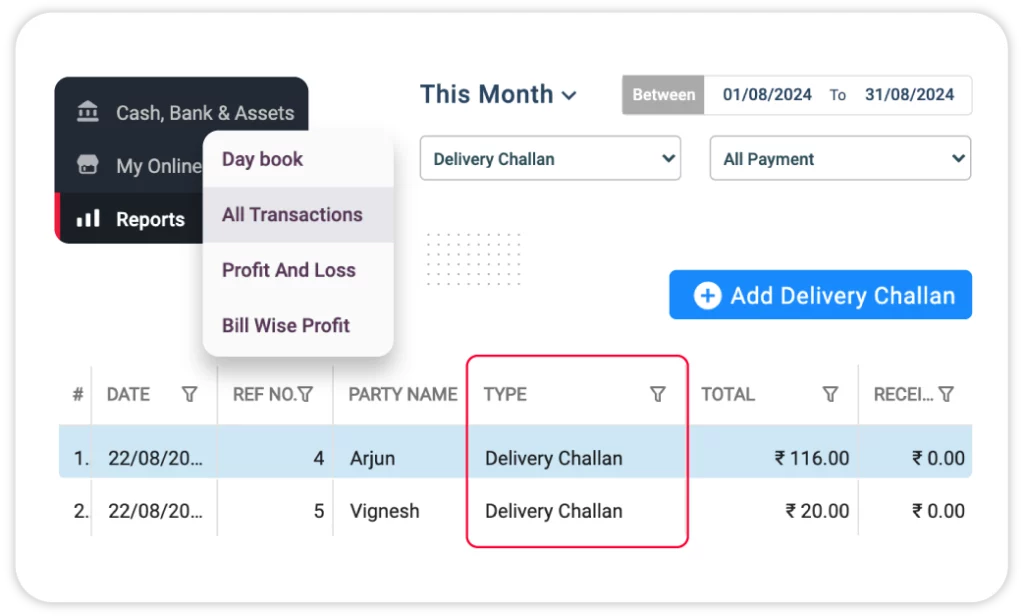 Delivery Challan