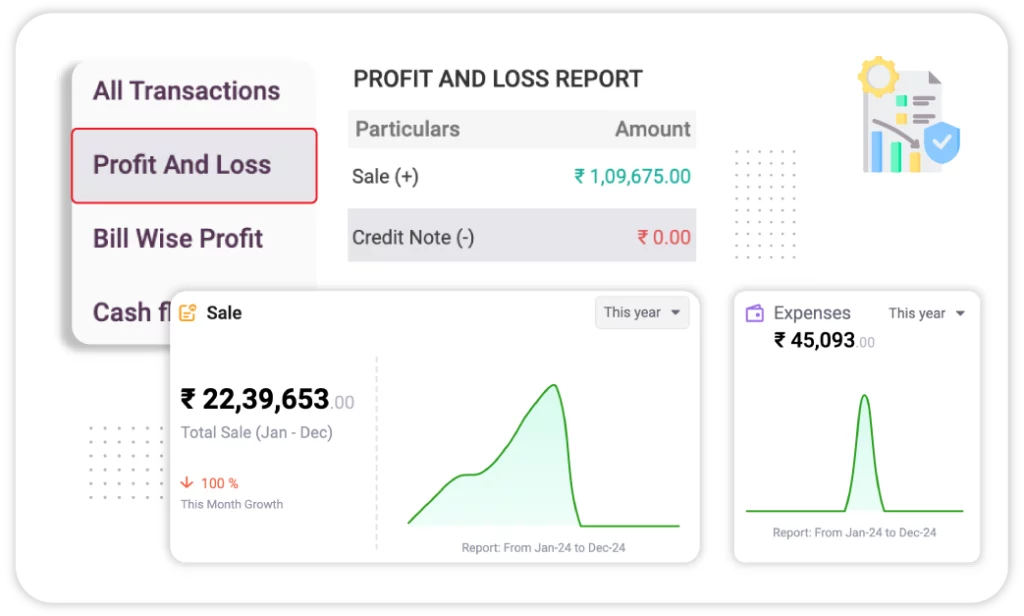 Get travel financial reports and analytics on Vyapar