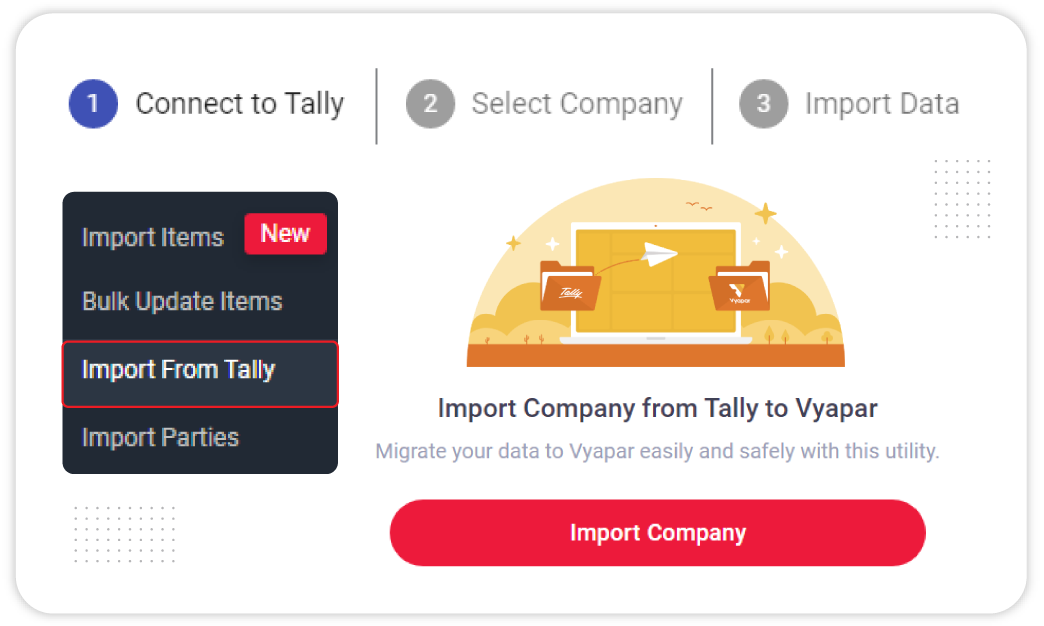 Import data from tally on Vyapar invoice maker app for pc