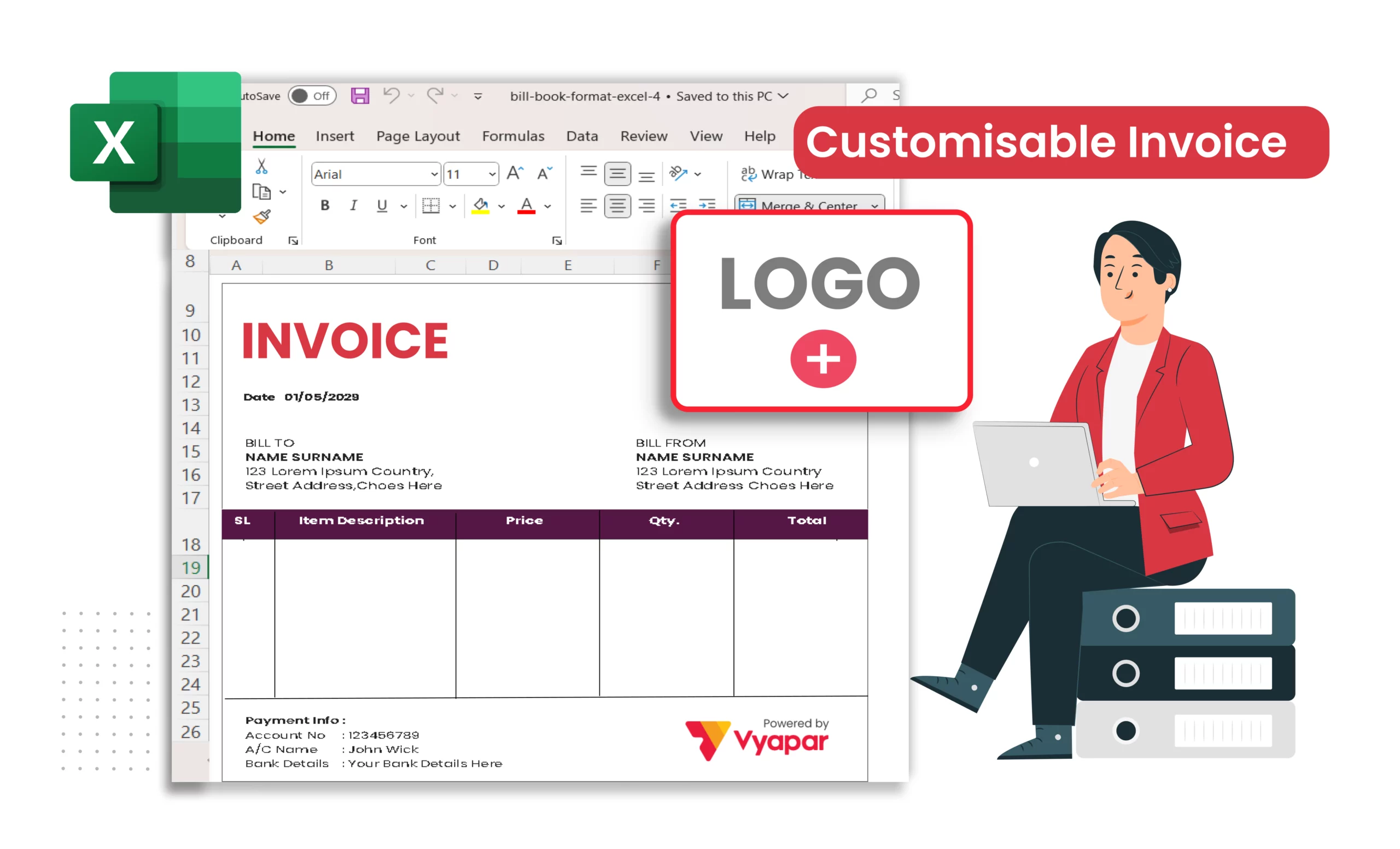 Professional and Customizable Invoices