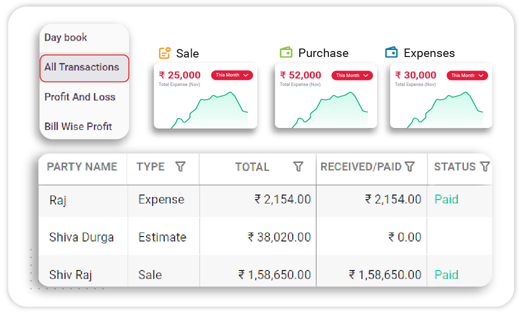 Invoice iOS App provides transaction management feature