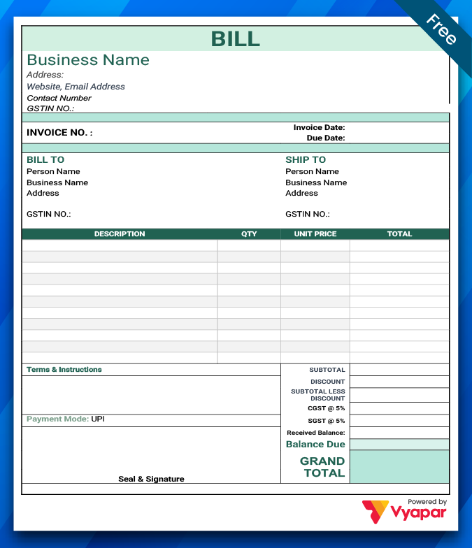 Free Invoice Template Word – 17