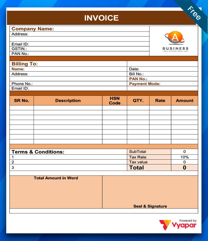 Free Invoice in Format Word – 18