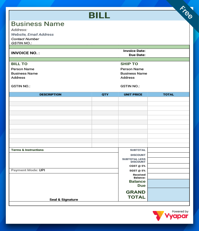 Free Invoice Format In Word – 21