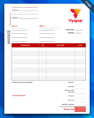 Invoice Template In Word – 01