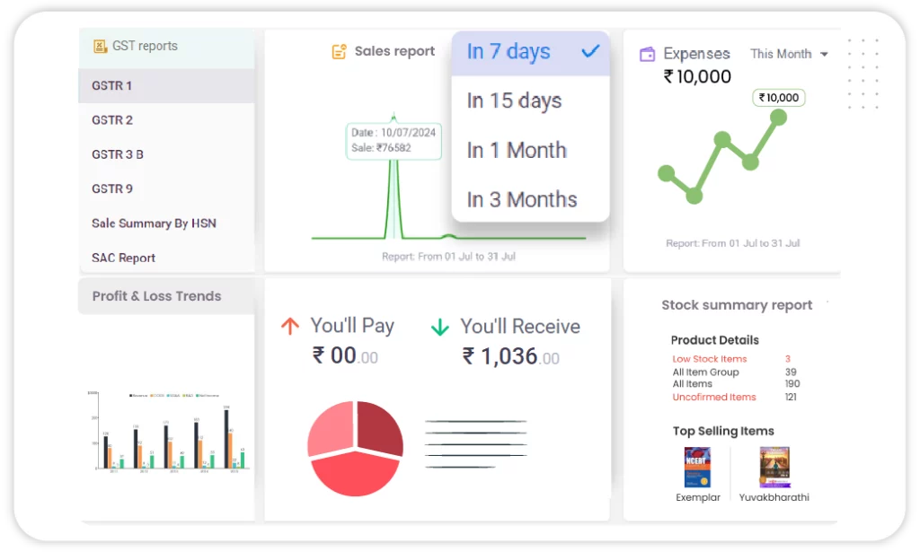 Custom your report using Vyapar app