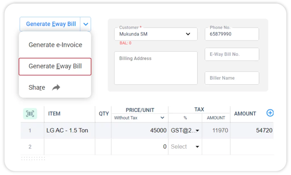 Create e-invoice and e-way bill easily on computer billing app