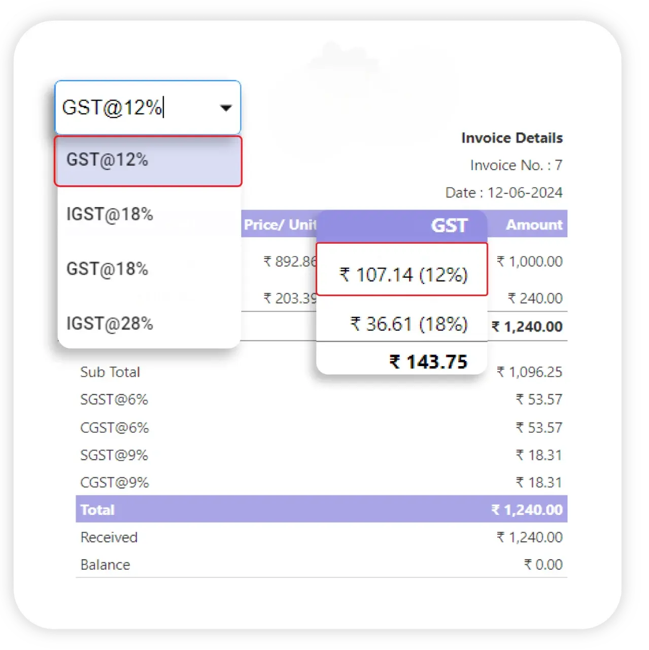 GST Invoicing