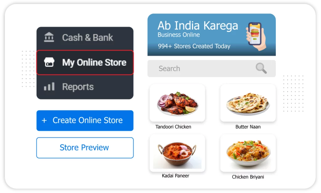 Create your online store on Vyapar