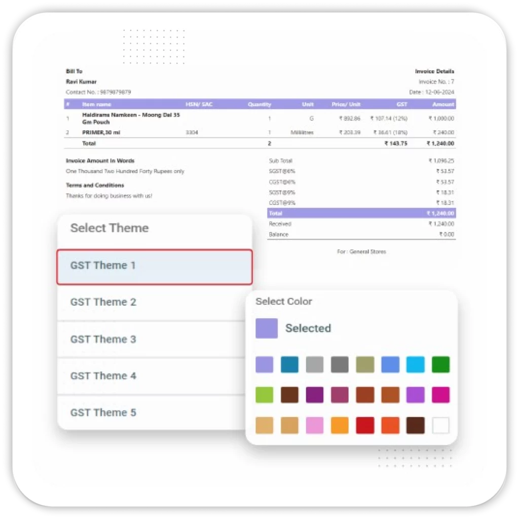 Multiple Invoice Templates - Easy Billing Software