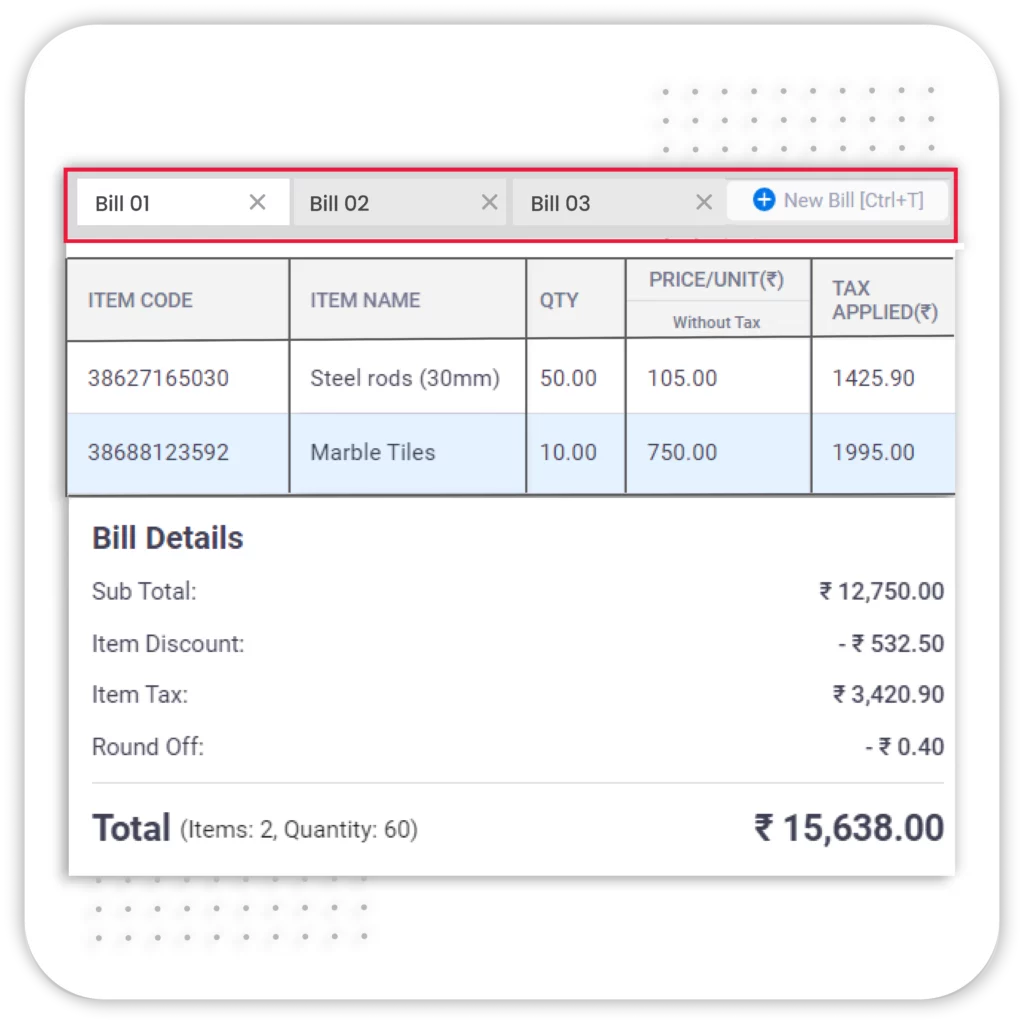 Easy point of sale billing using Vyapar