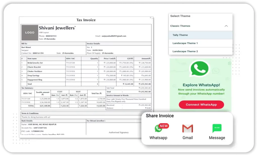 SMS and Email Notifications - Billing Software for Jewellery Shop