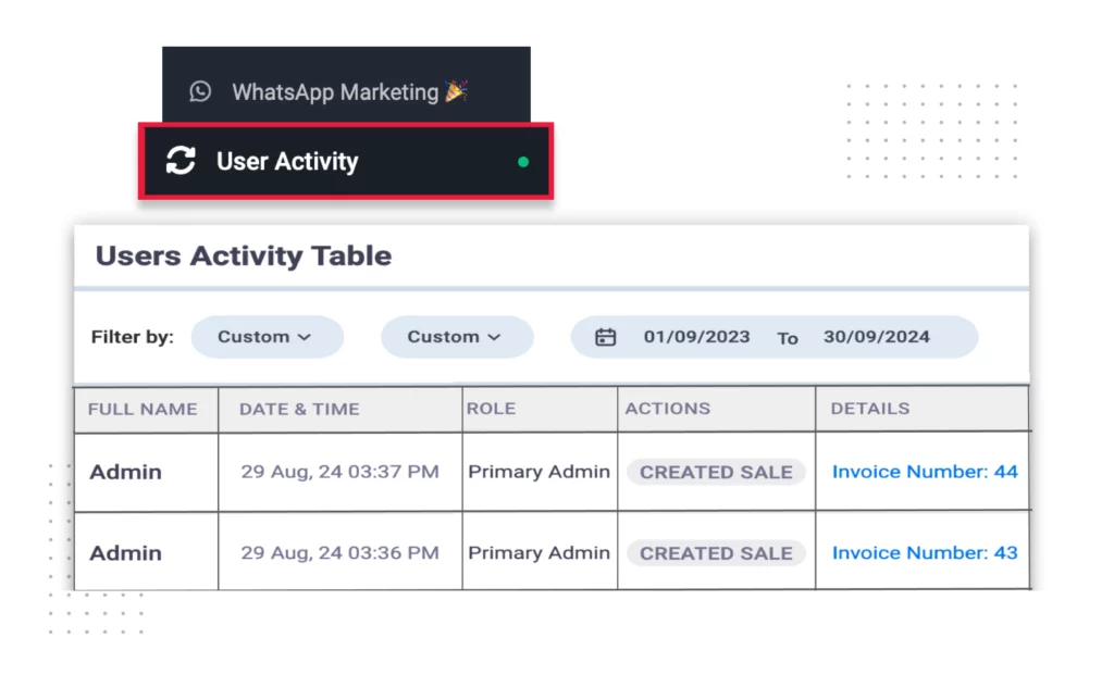 Track team's activities - Warehouse Inventory Management Software