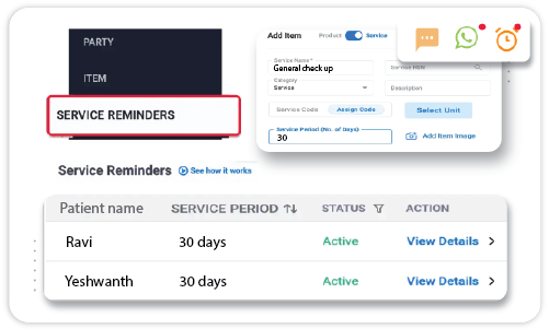 Service Reminders for Patient Follow-ups