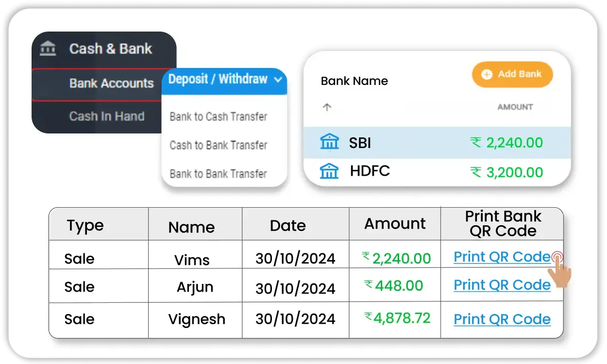 Cash and Bank Management feature