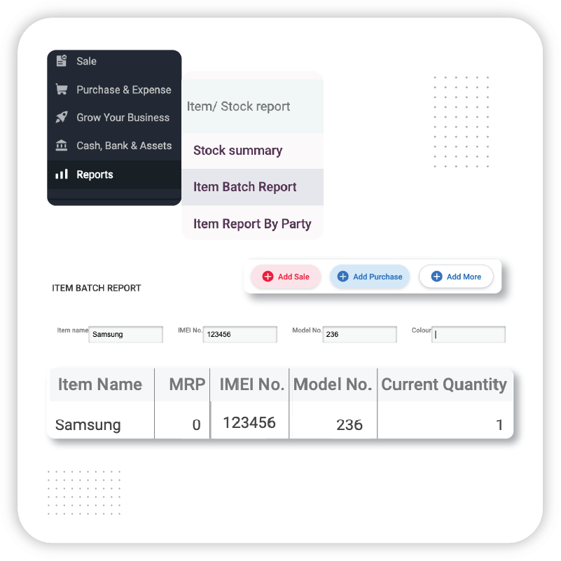 Product and IMEI Tracking - Billing Software For Mobile Shop