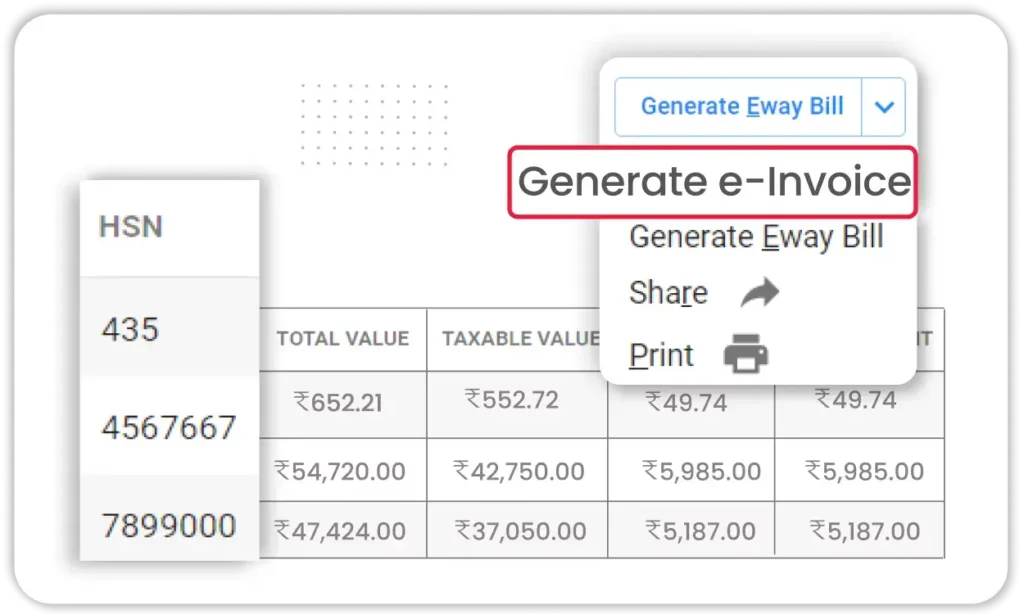 E-Invoice & E-Way Bill Generation