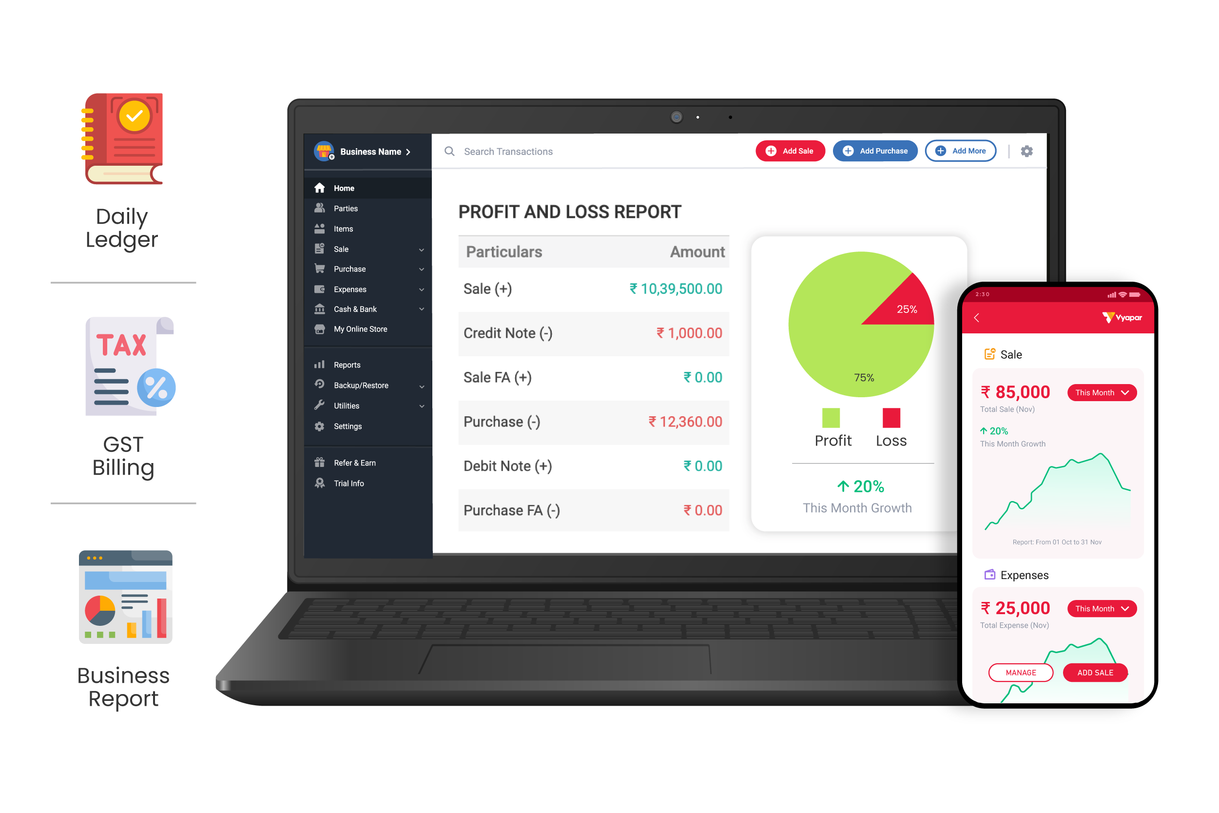 Ledger Accounting App by Vyapar