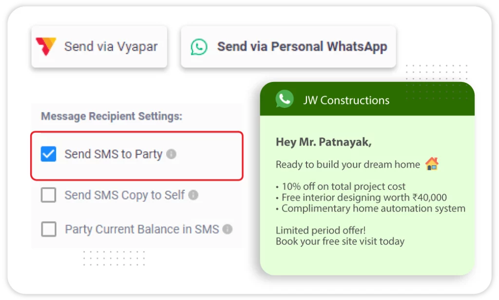 Send Bills on Whatsapp - Retail Store Inventory Software