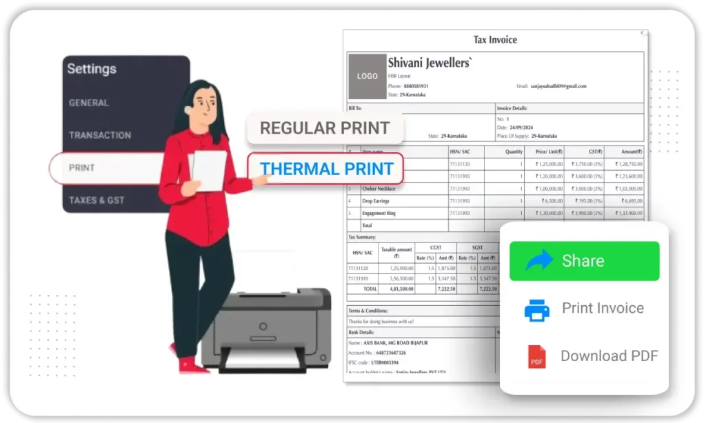 One-CLick print & Share - Retail POS Software