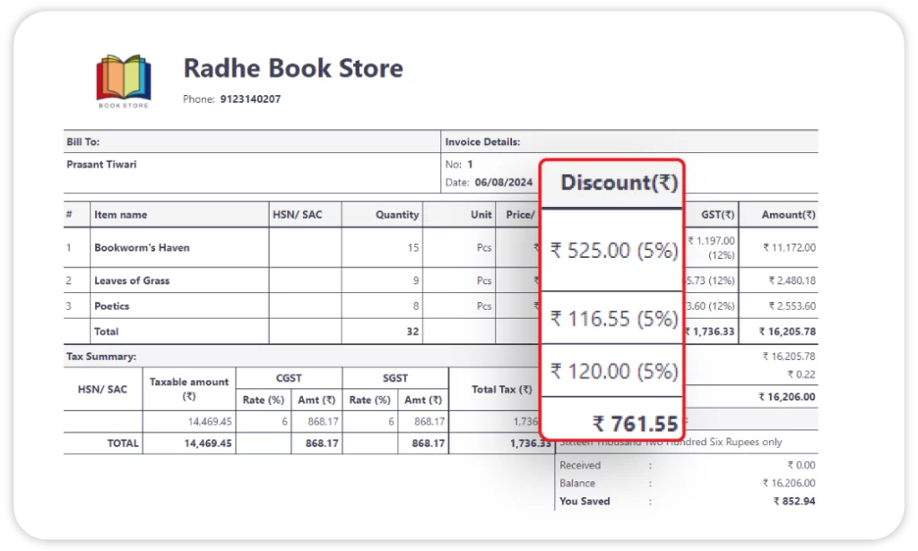 Discount and Offer Management - Billing Software For Mobile Shop