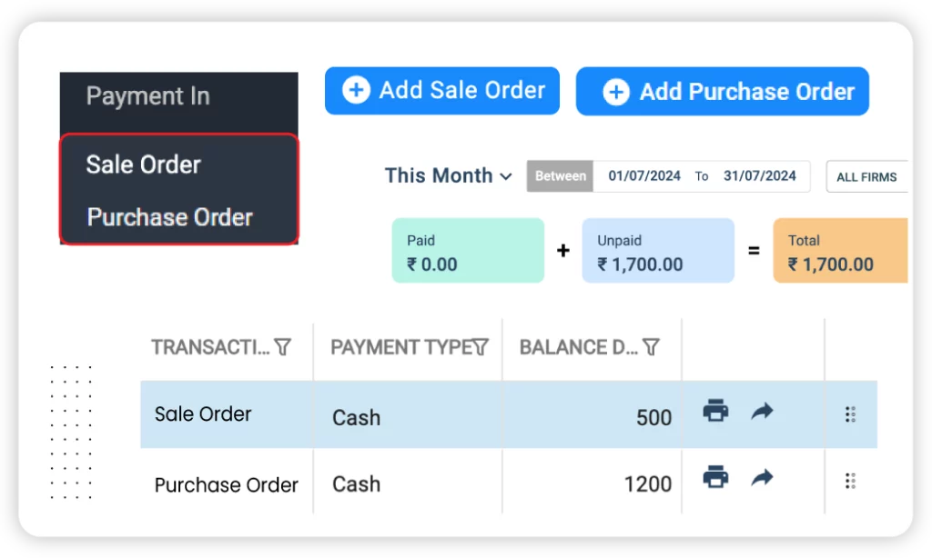 Purchase order & billing solution