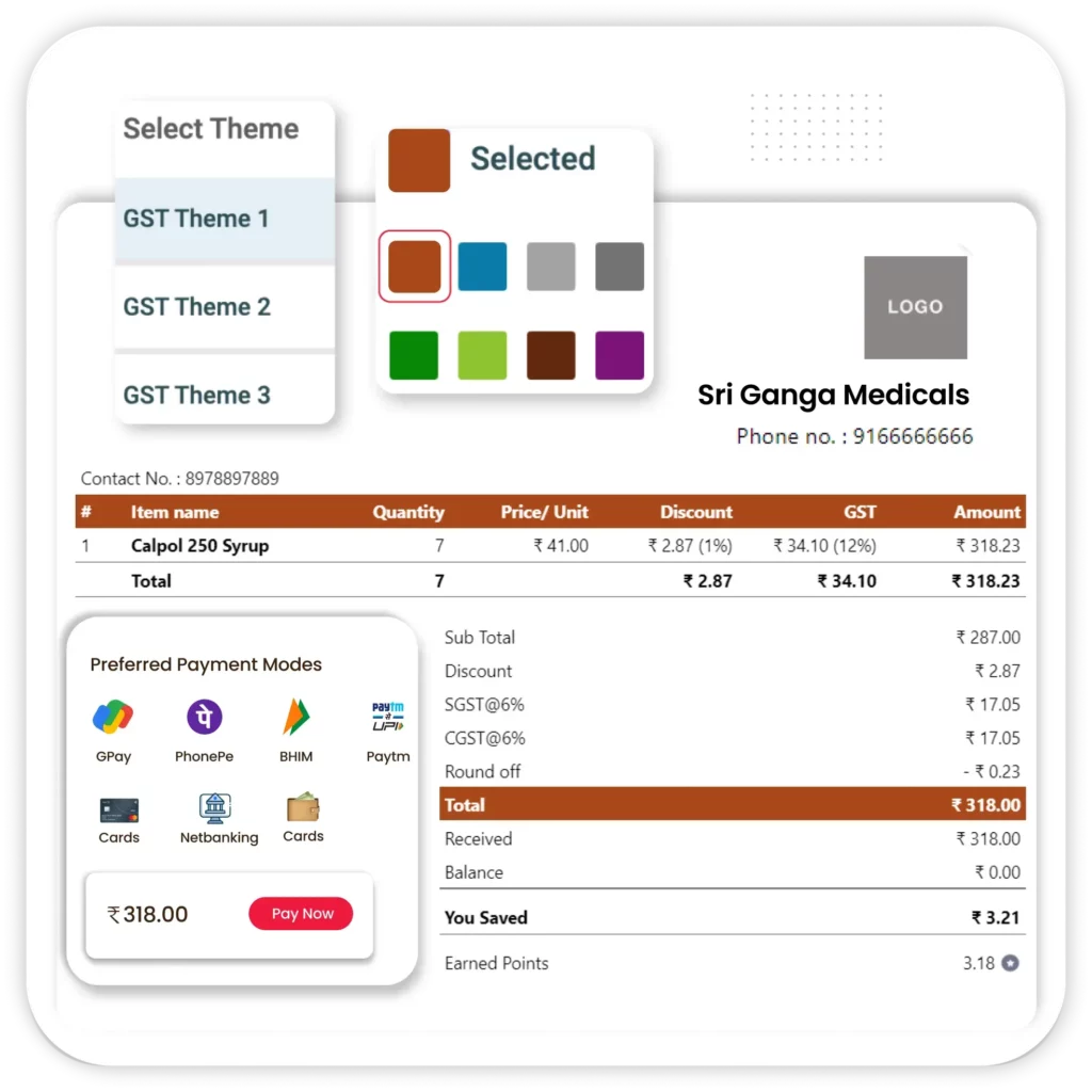 Custom GST Invoicing using Vyapar best bookkeeping accounting app