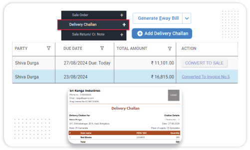 Delivery Challan