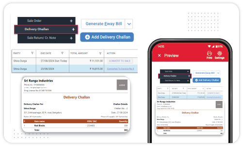 Delivery Challan - Accounting App for Android