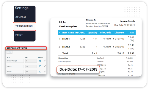 Custom Payment Terms