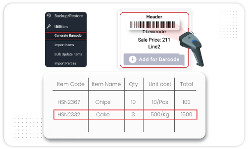 Barcode Scanning - Medical Bill Generator