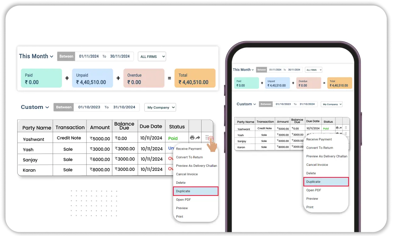 Duplicate Invoices - Invoice App For Android