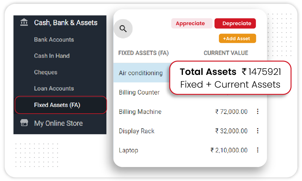 Asset Management and Depreciation Tracking - Computerized Accounting Software