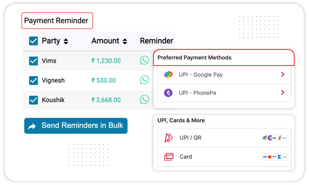 Payment Reminders - Computerized Accounting Software