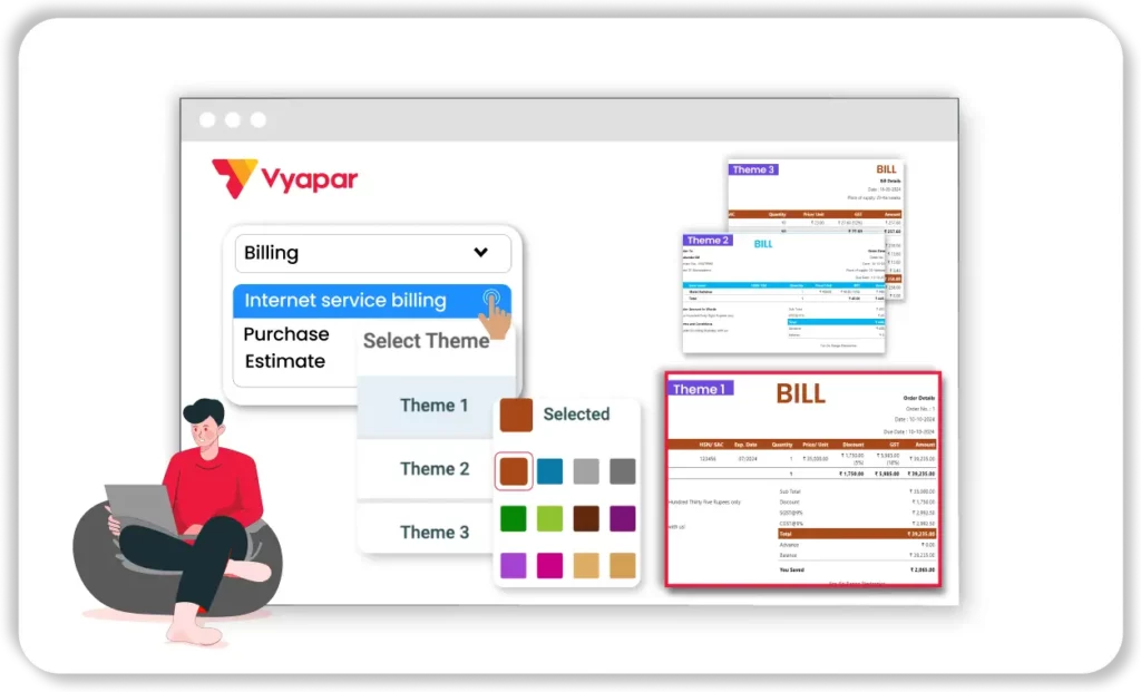 Select the Internet Bill Template