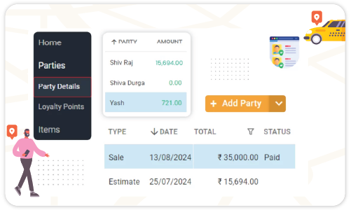 Customer Billing History - Taxi Bill Generator