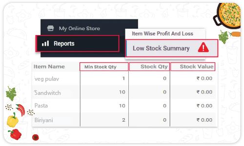 Stock and Inventory Management - Hotel Bill Generator