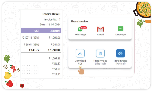 One-Click Print & Share - Hotel Bill Generator