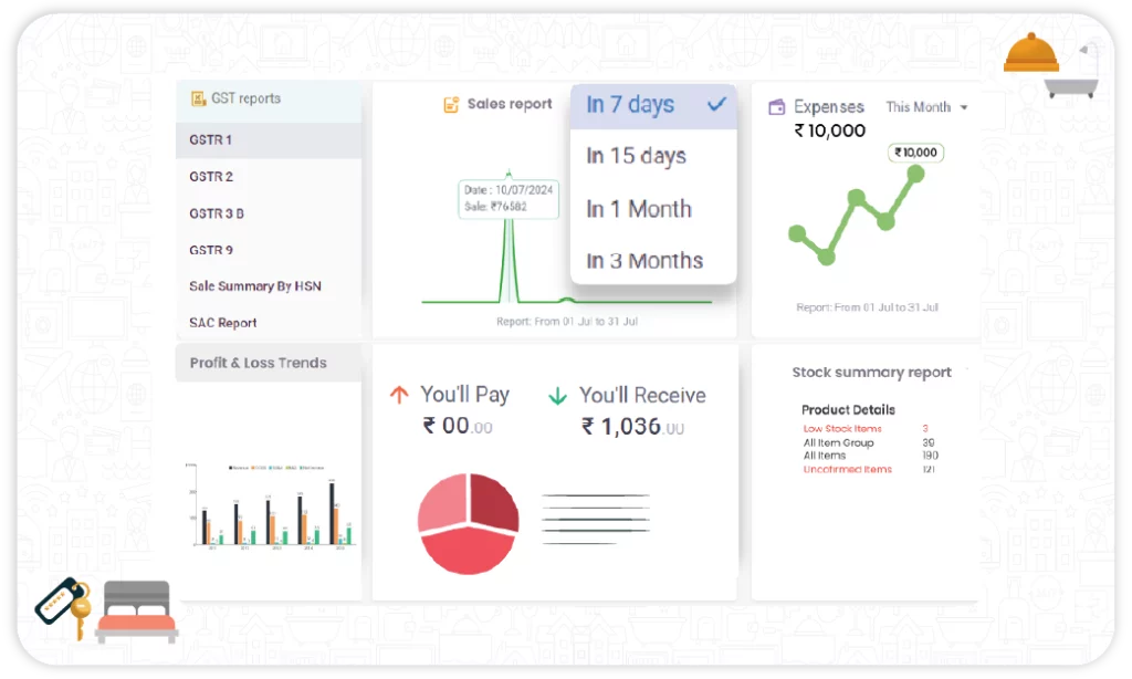 Easily create Custom report on best accounting software for hotel