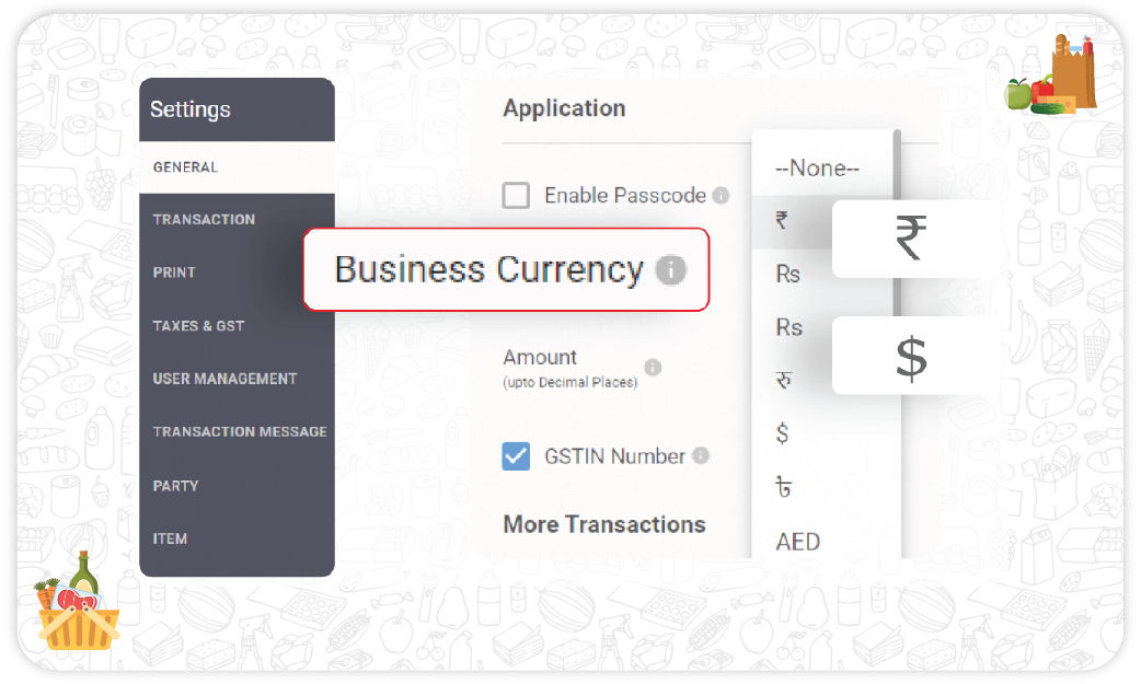 Multi-Currency Support for Global Vendors - Grocery Store Inventory Software