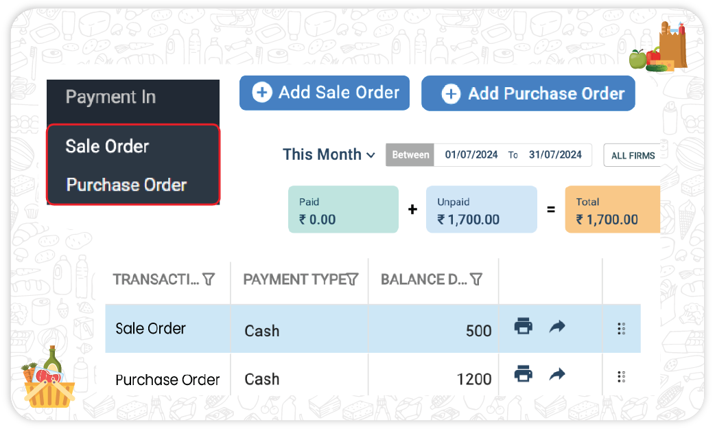 Purchase Order Management - Grocery Store Inventory Software