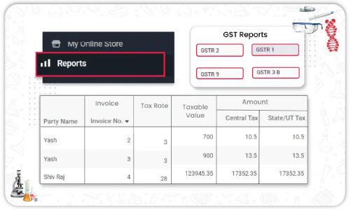 GST Reports and Tax Filing - Lab Inventory Software