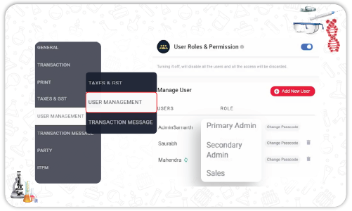 Role-Based User Permissions - Lab Inventory Software