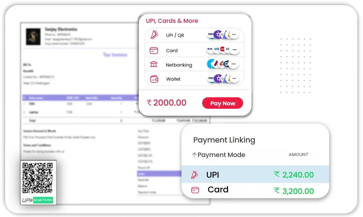 Multi-Mode Payment Integration on automotive invoice app