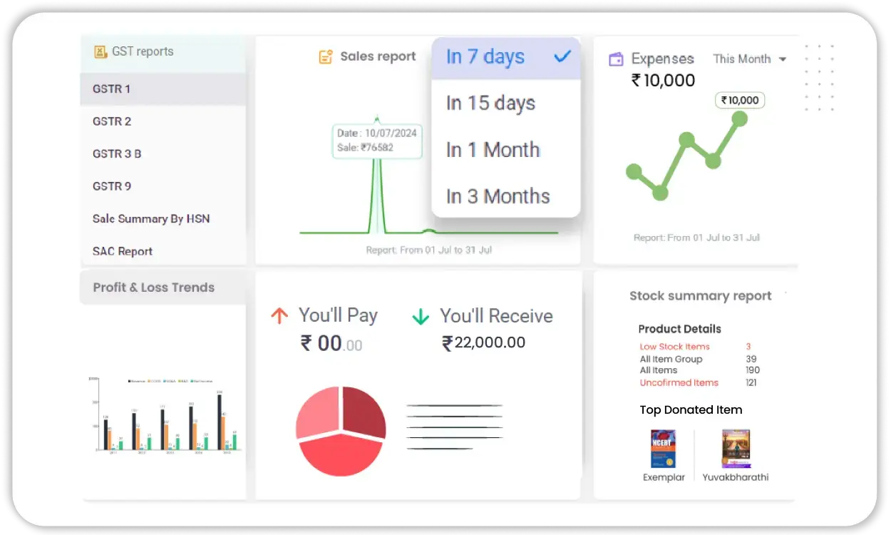 Custom Report of Vyapar custom accounting software for small business