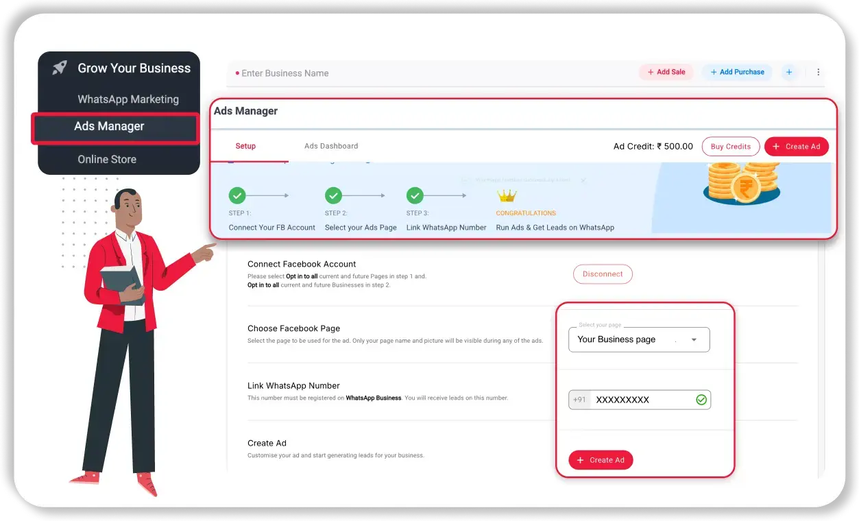 WhatsApp Number Linked successfully