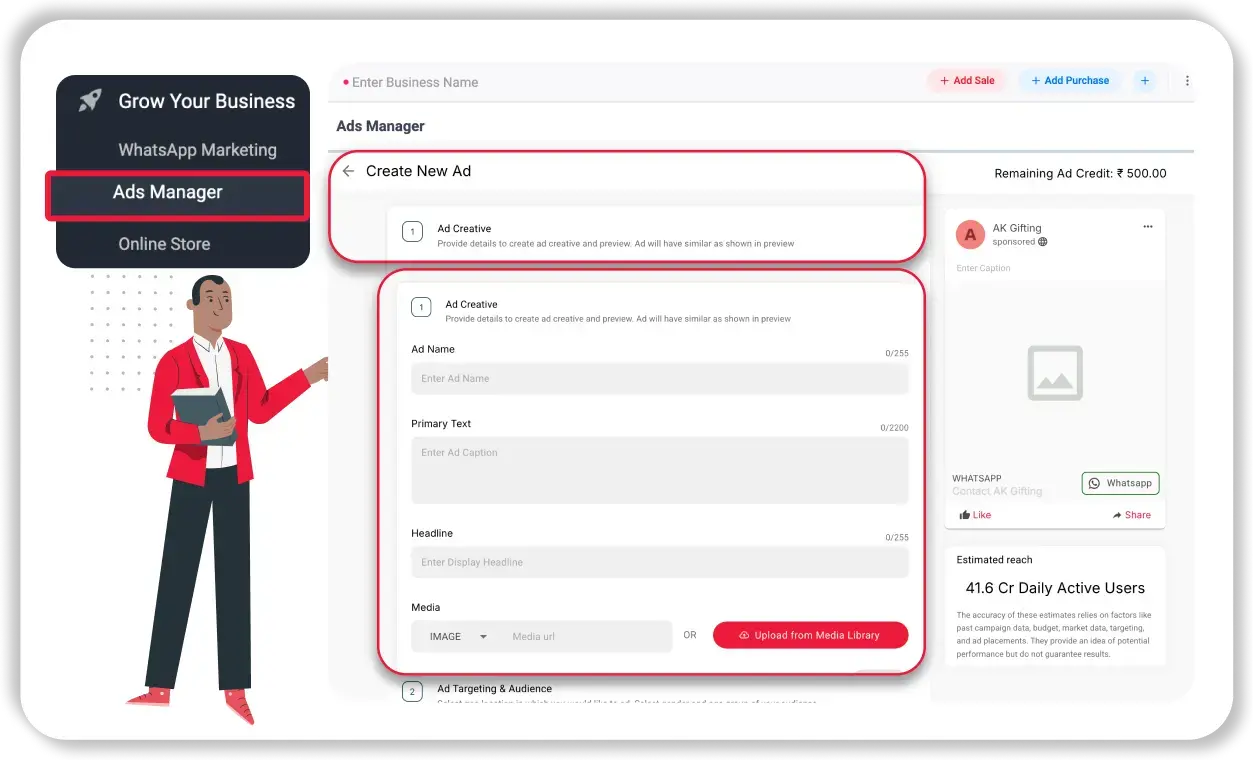 Fields that you need to fill