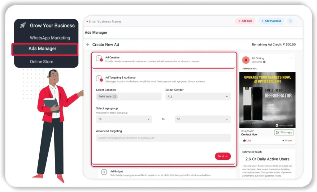 Fill in your Ad Demographics