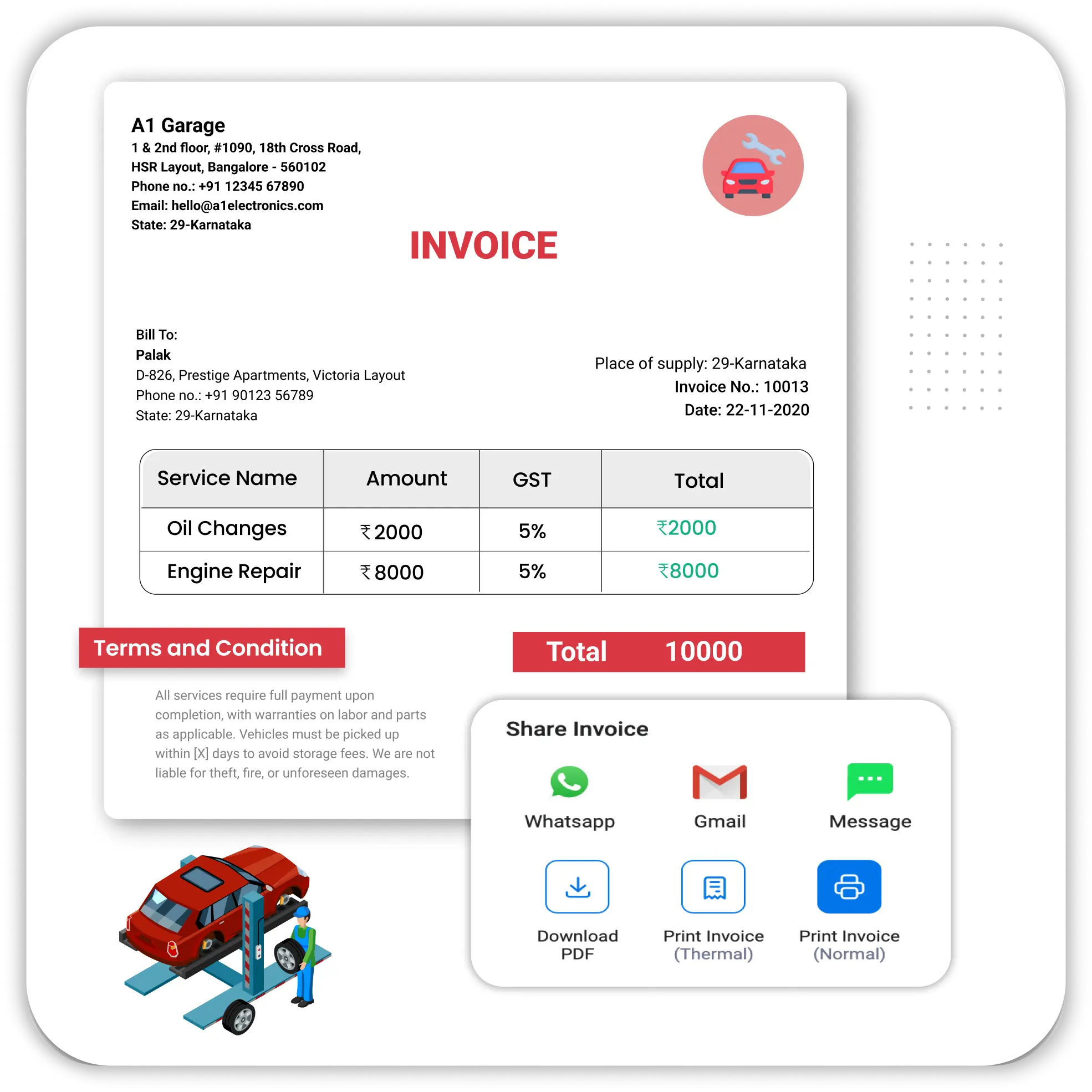 Automobile Service Invoicing