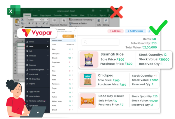Excel Inventory Management Software | Vyapar App
